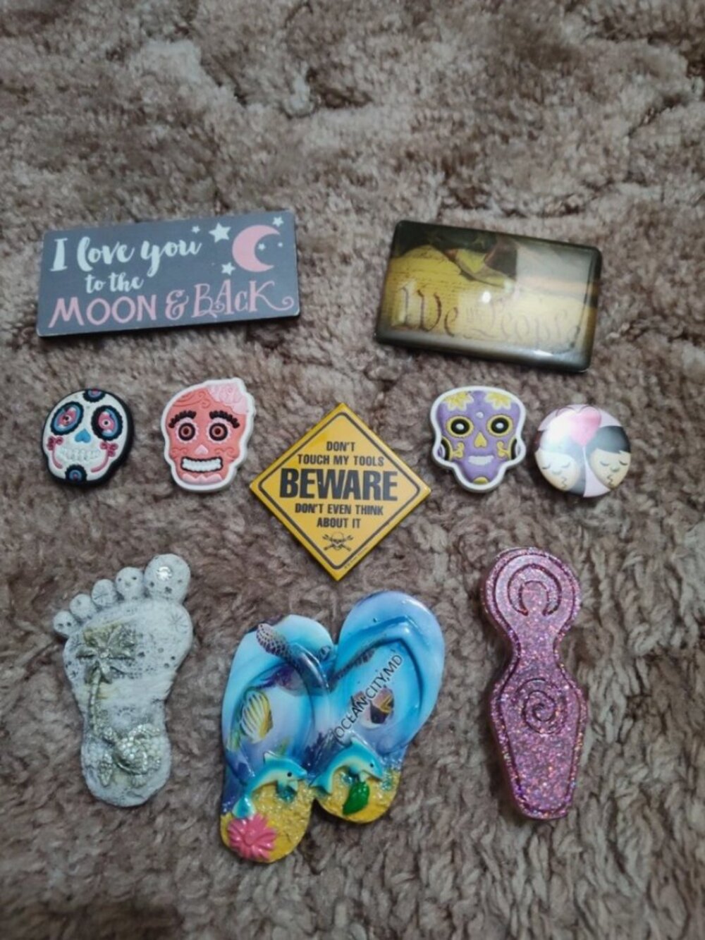 Lot of 10 Decorative Refrigerator Magnets Ocean City MD and Other